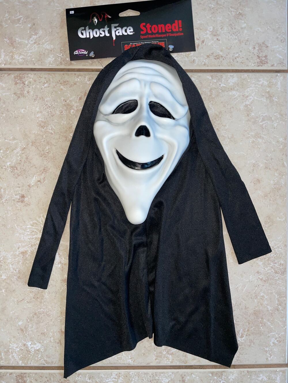 SCREAM ONE SCARY MOVIE STONED GHOST FACE WITH SHROUD COSTUME MASK FW8511 NEW